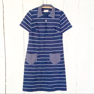 1960’s Vintage Korell Knits Blue White Dress